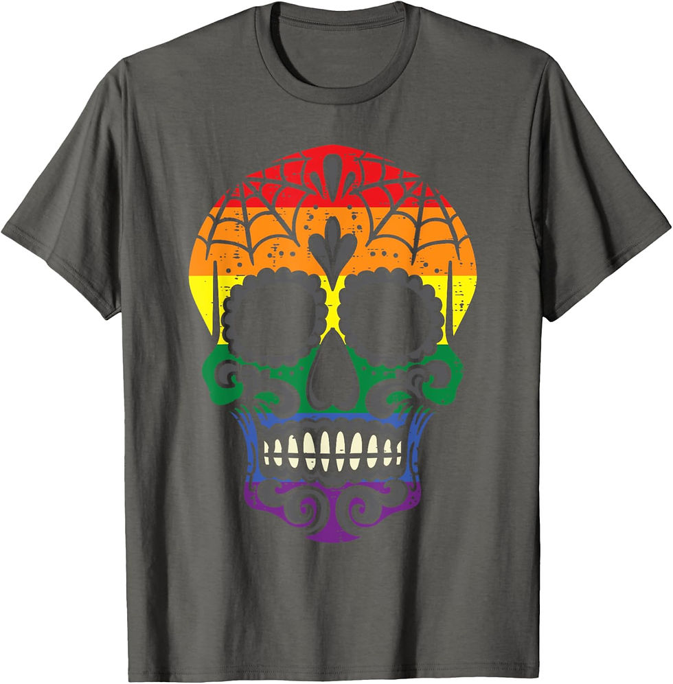 Thumbnail: 🌈 Vibrant Sugar Skull LGBT Halloween Tee