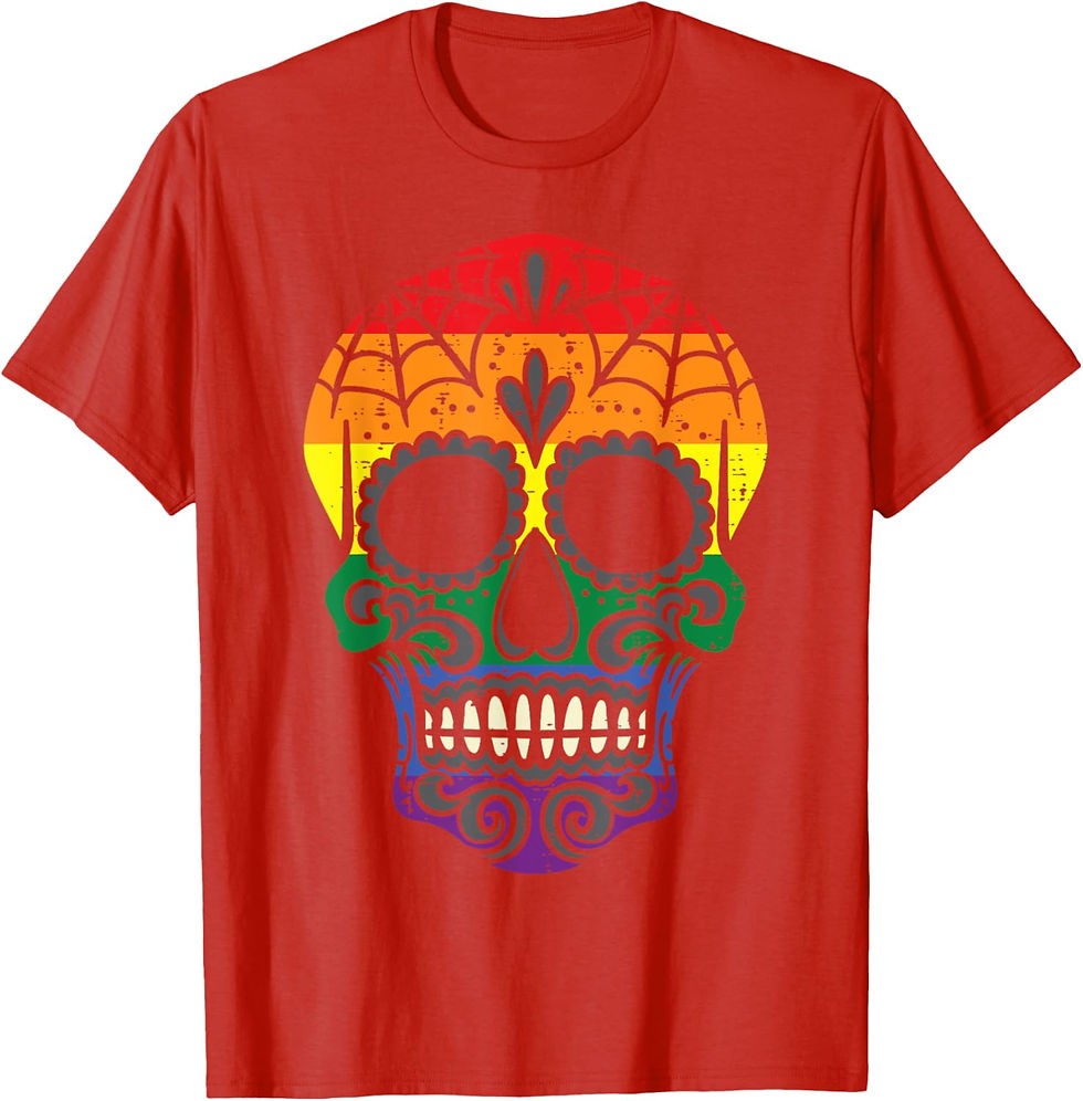 Thumbnail: 🌈 Vibrant Sugar Skull LGBT Halloween Tee