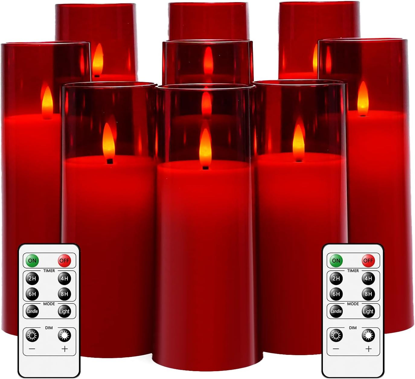 🕯️ Cozy LED Flameless Candles Set of 9 with Remote & Timer (Black)