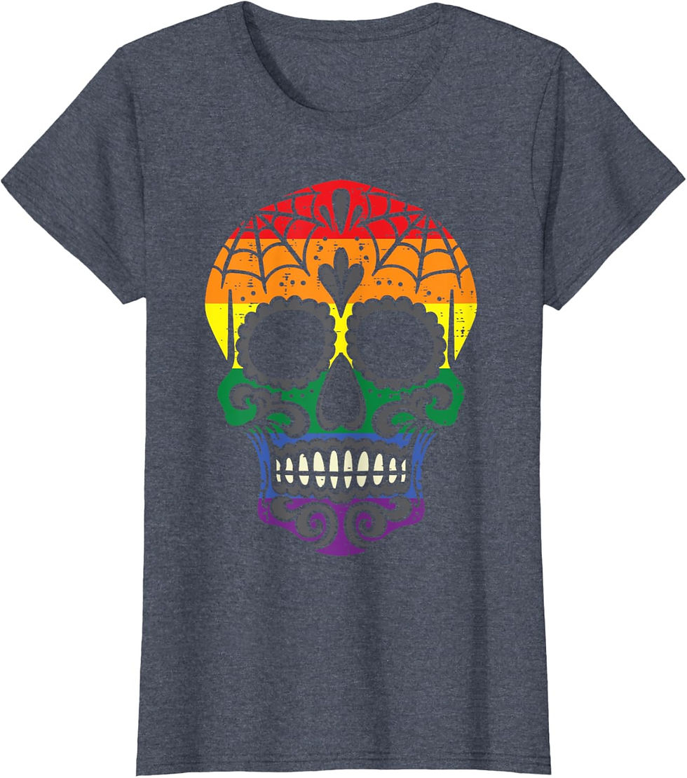 Thumbnail: 🌈 Vibrant Sugar Skull LGBT Halloween Tee