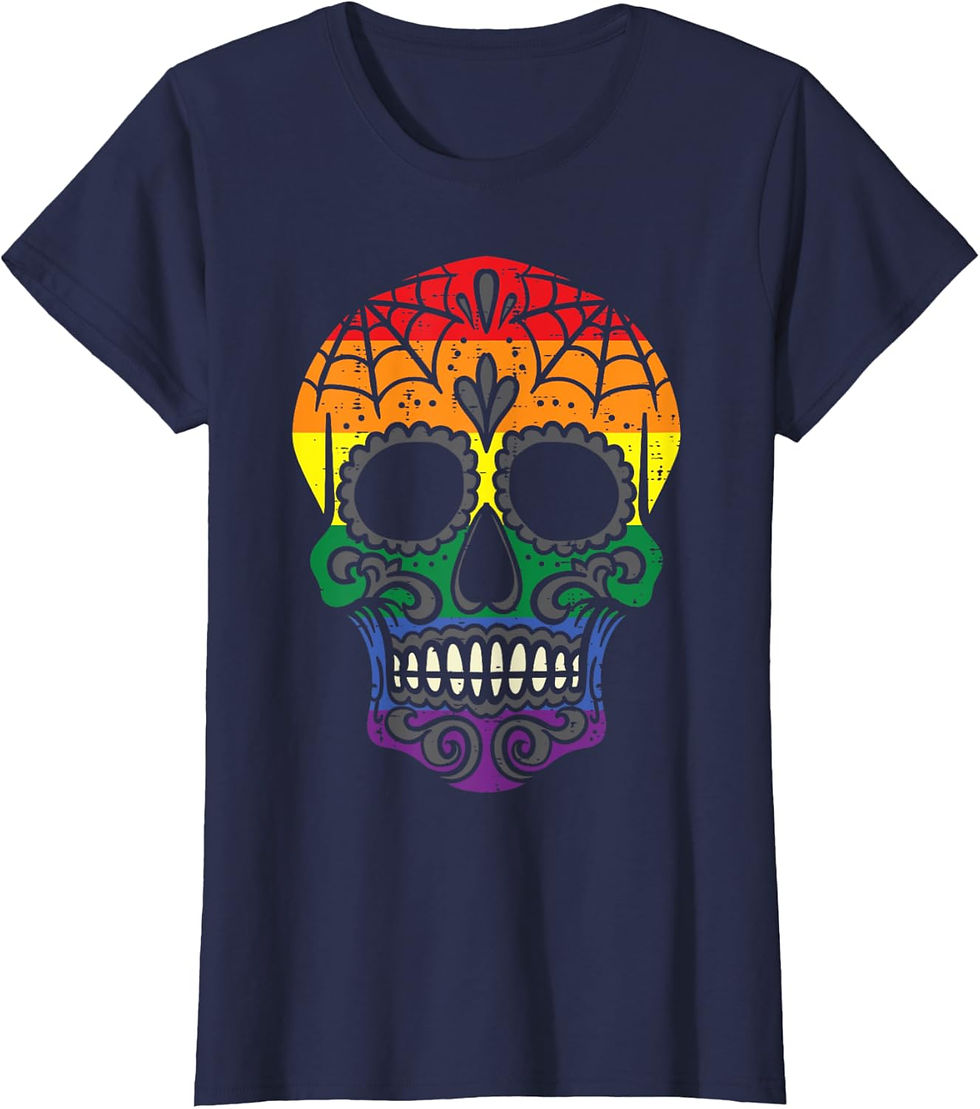 Thumbnail: 🌈 Vibrant Sugar Skull LGBT Halloween Tee