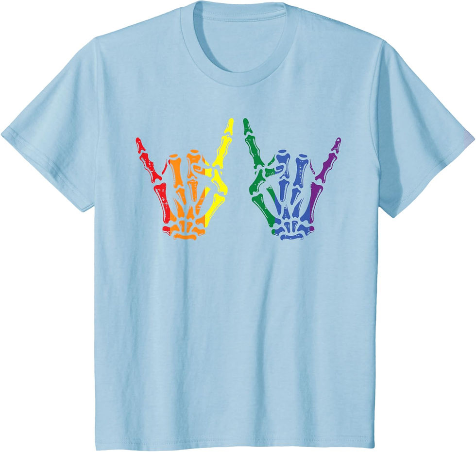 Thumbnail: 🏳️‍🌈 Bold Rainbow Skeleton Tee for LGBTQ+ Pride
