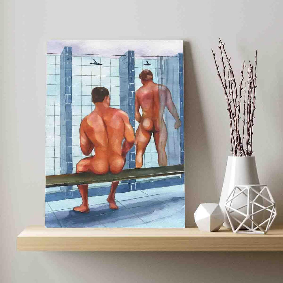 Thumbnail: 🎨 Vibrant Gay Male Abstract Wall Art - 8"x12" Poster for Home Decor