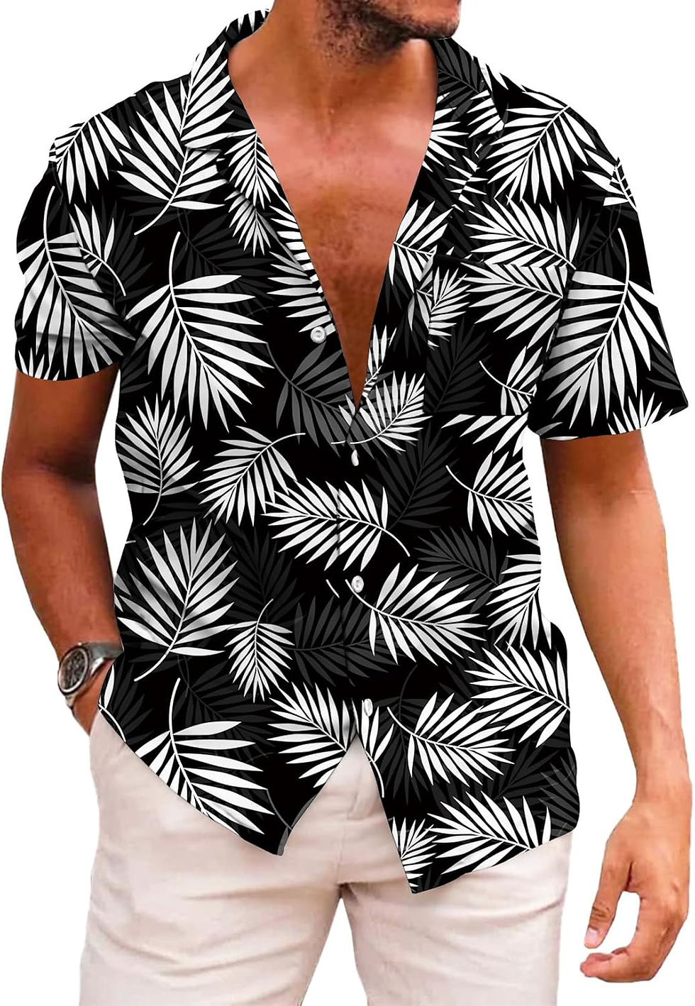 Thumbnail: KYKU Funky Hawaiian Shirt for Men Palm Beach Shirts Tropical Vacation Clothes