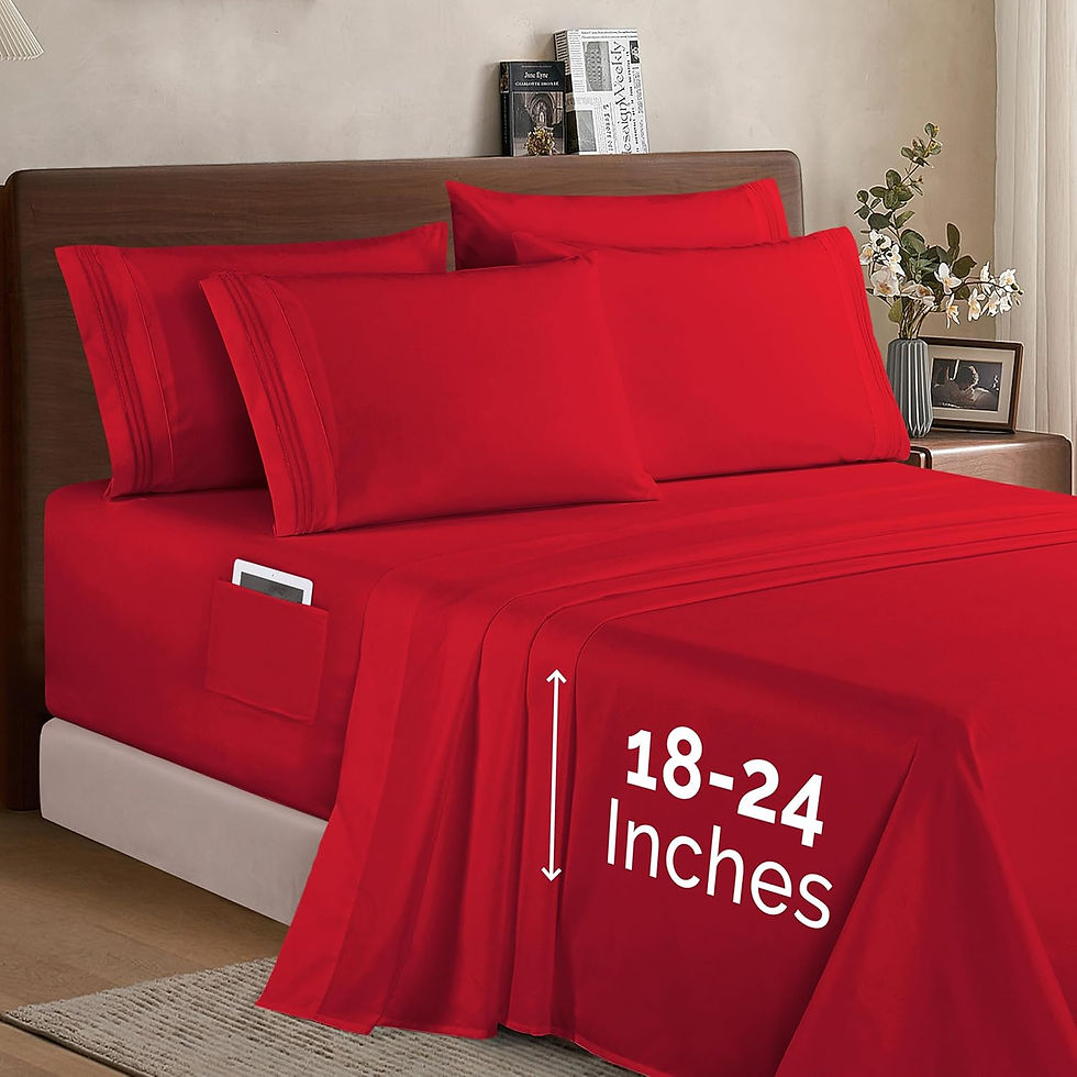 Thumbnail: Elegant Comfort 1500 Premium Quality 6-Piece Bed Sheet Set - 18-24 Inch Extra D