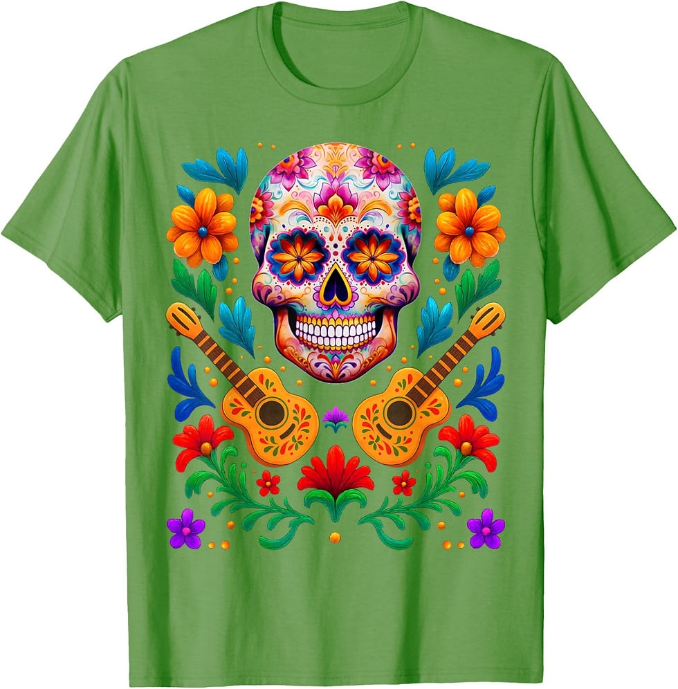 Thumbnail: Day The Dead Sugar Skull Dia De Los Muertos Men Women Costum T-Shirt