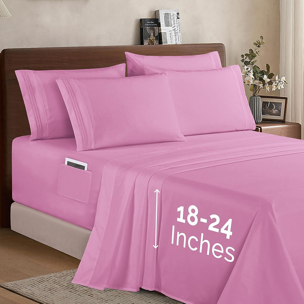 Thumbnail: Elegant Comfort 1500 Premium Quality 6-Piece Bed Sheet Set - 18-24 Inch Extra D