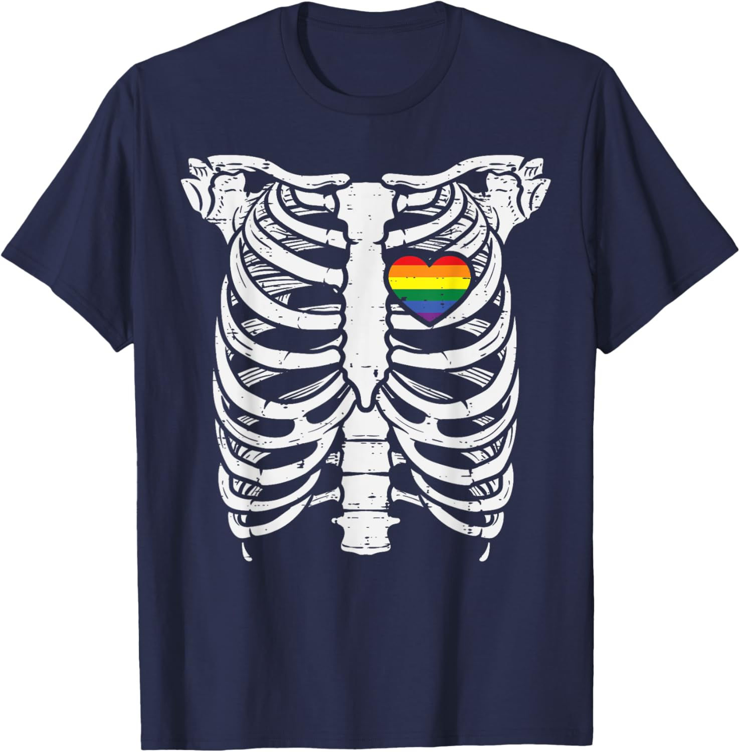 🦴 Pride Skeleton Heart T-Shirt for LGBTQ Allies
