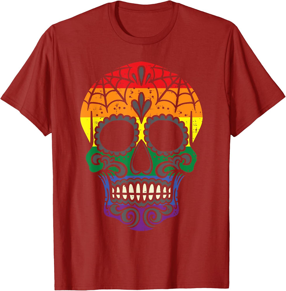 Thumbnail: 🌈 Vibrant Sugar Skull LGBT Halloween Tee