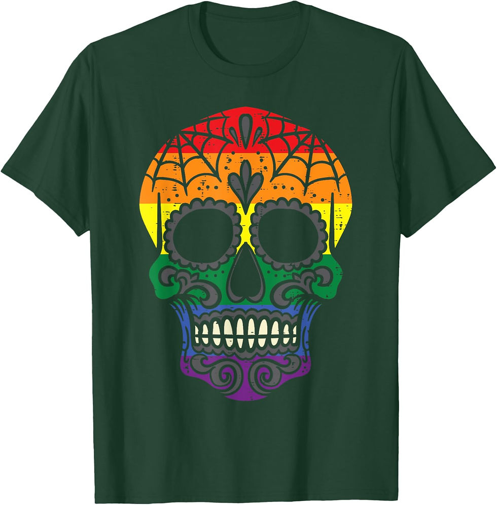 Thumbnail: 🌈 Vibrant Sugar Skull LGBT Halloween Tee