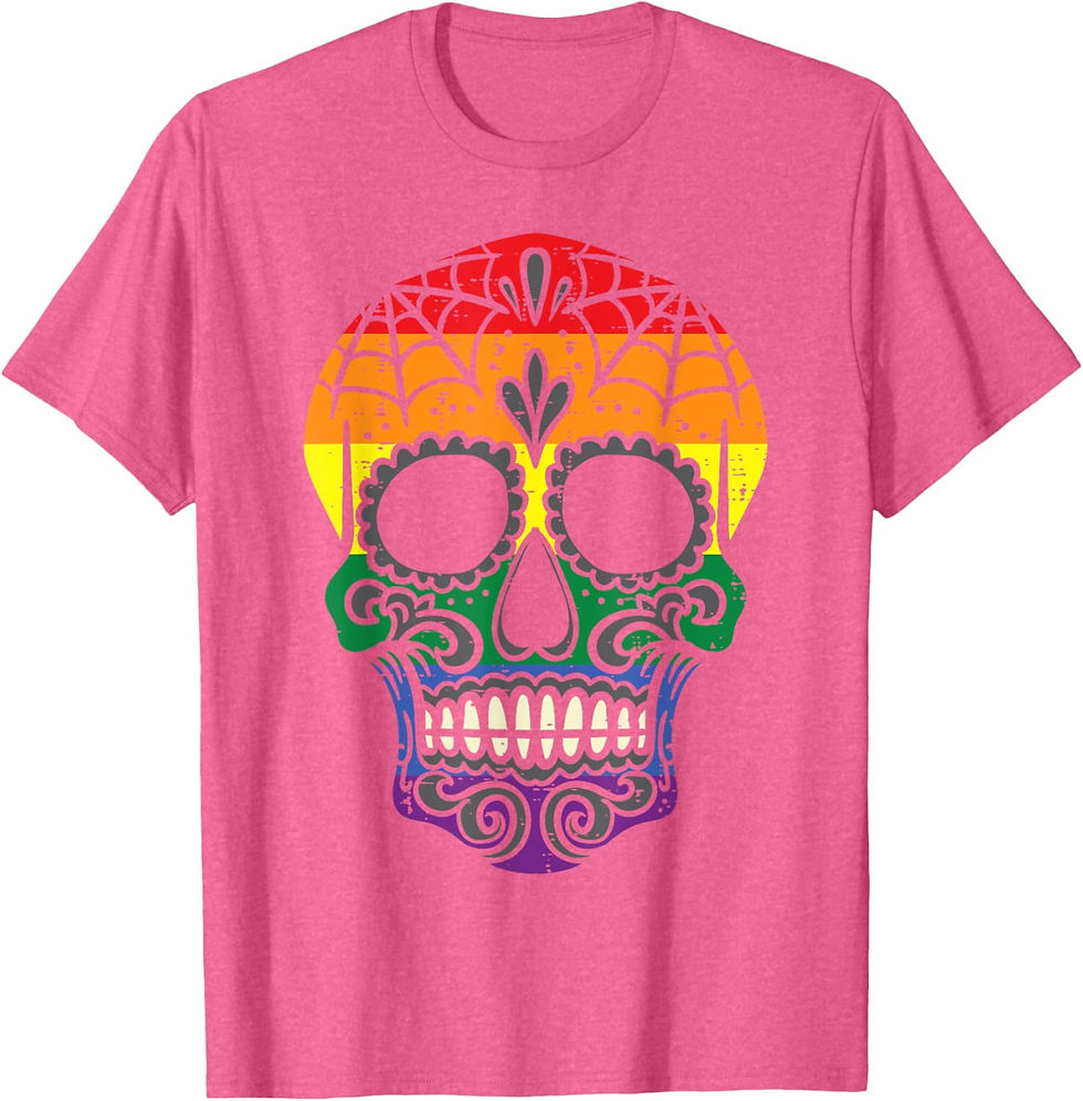 Thumbnail: 🌈 Vibrant Sugar Skull LGBT Halloween Tee