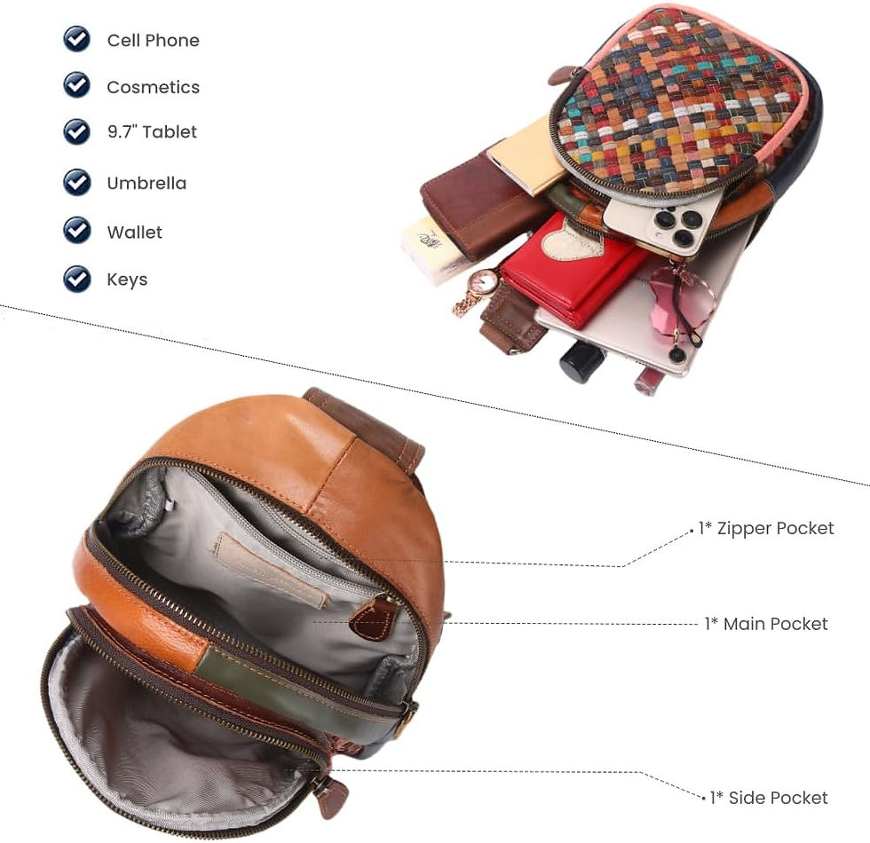 Thumbnail: 🎒 Stylish Women's Leather Sling Bag - Colorful Crossbody & Chest Bag