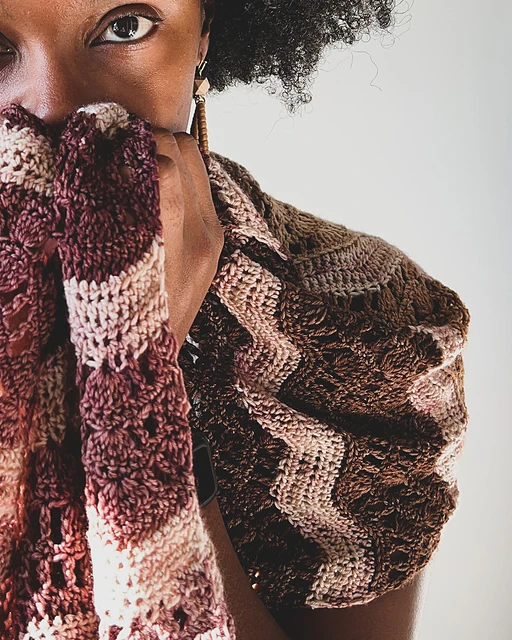 Intentions Wrap Crochet Pattern by Brittany Garber of KnotBadBritt