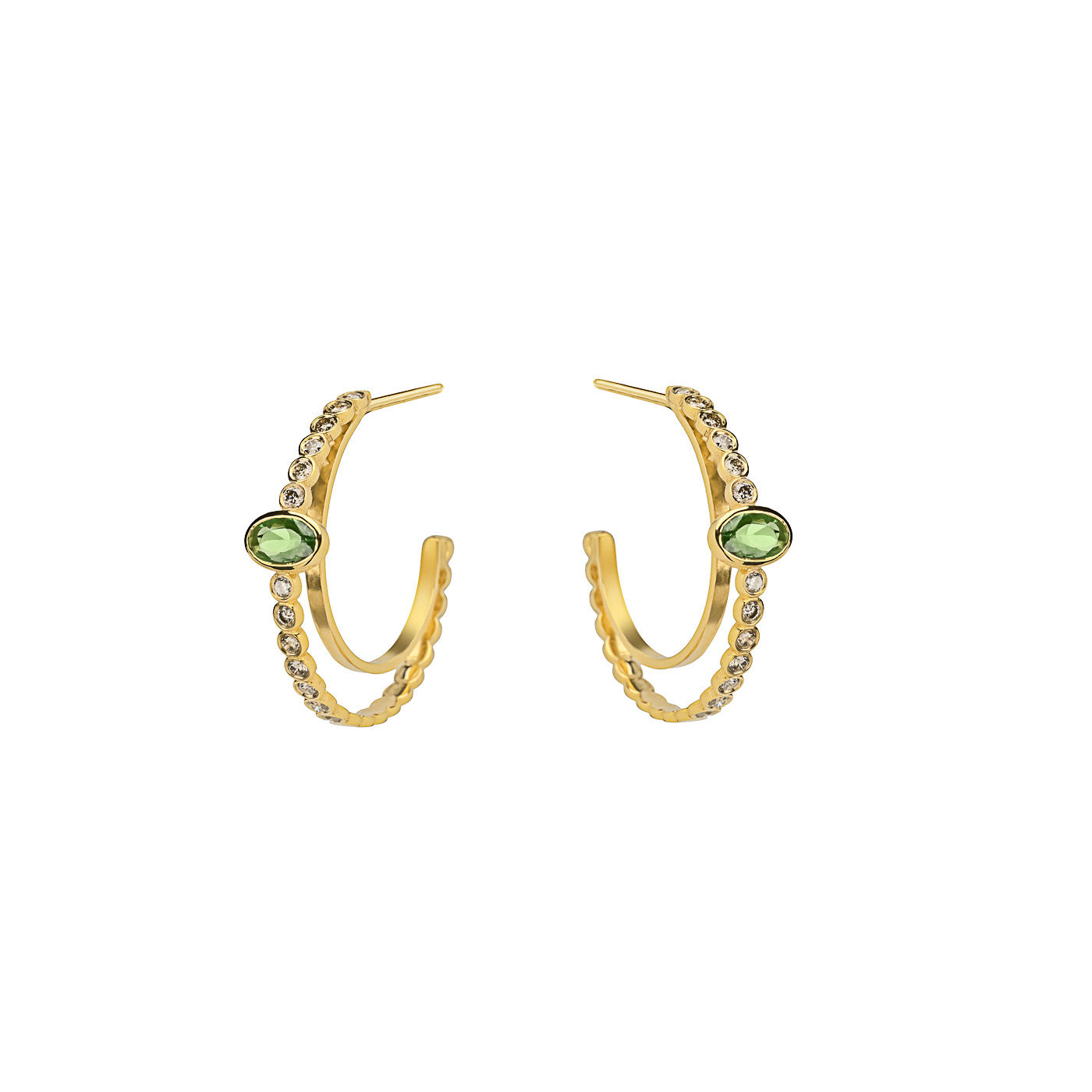Broderie Pattern Hoop Diamond Earrings