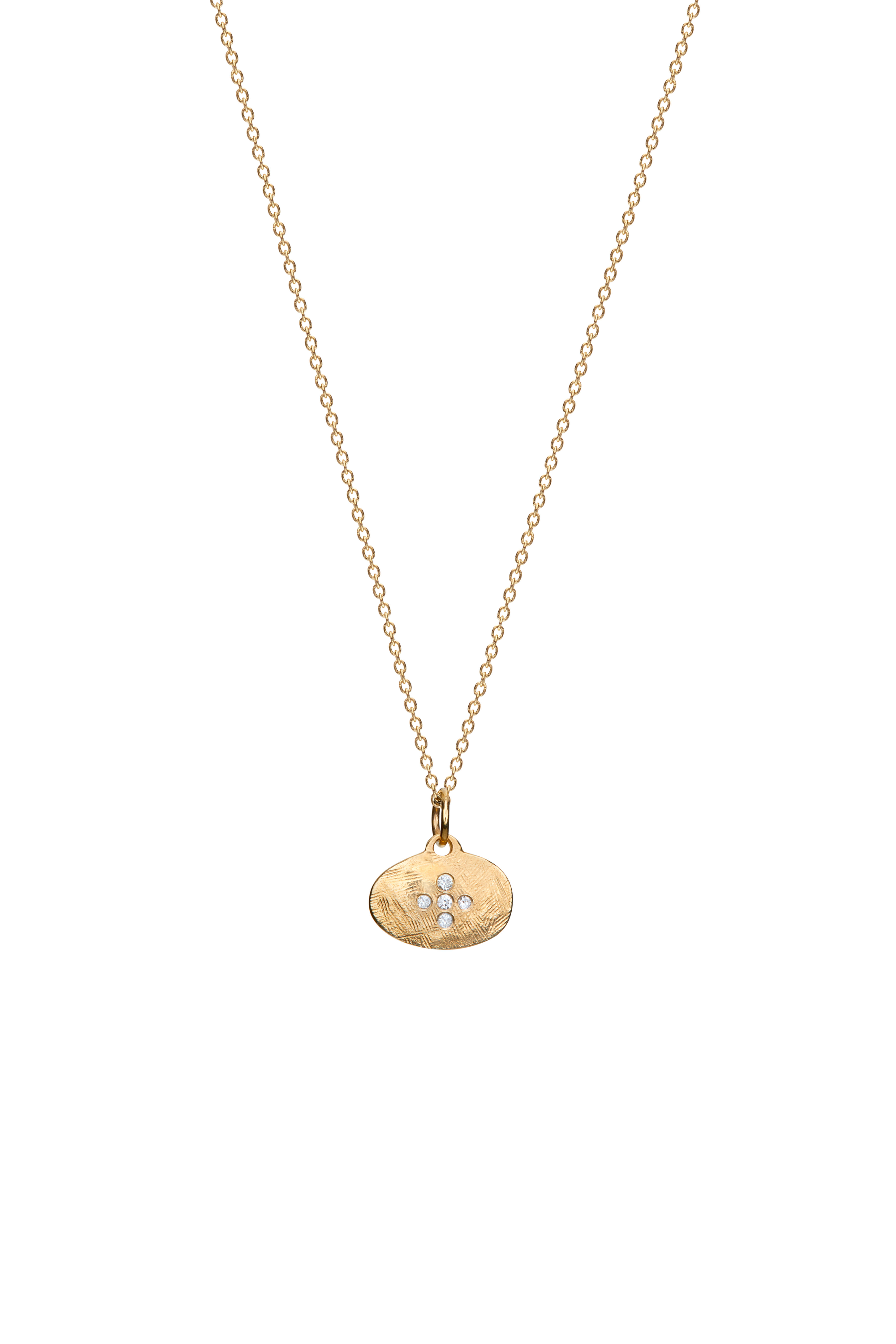 Oval Gold Cross Pendant