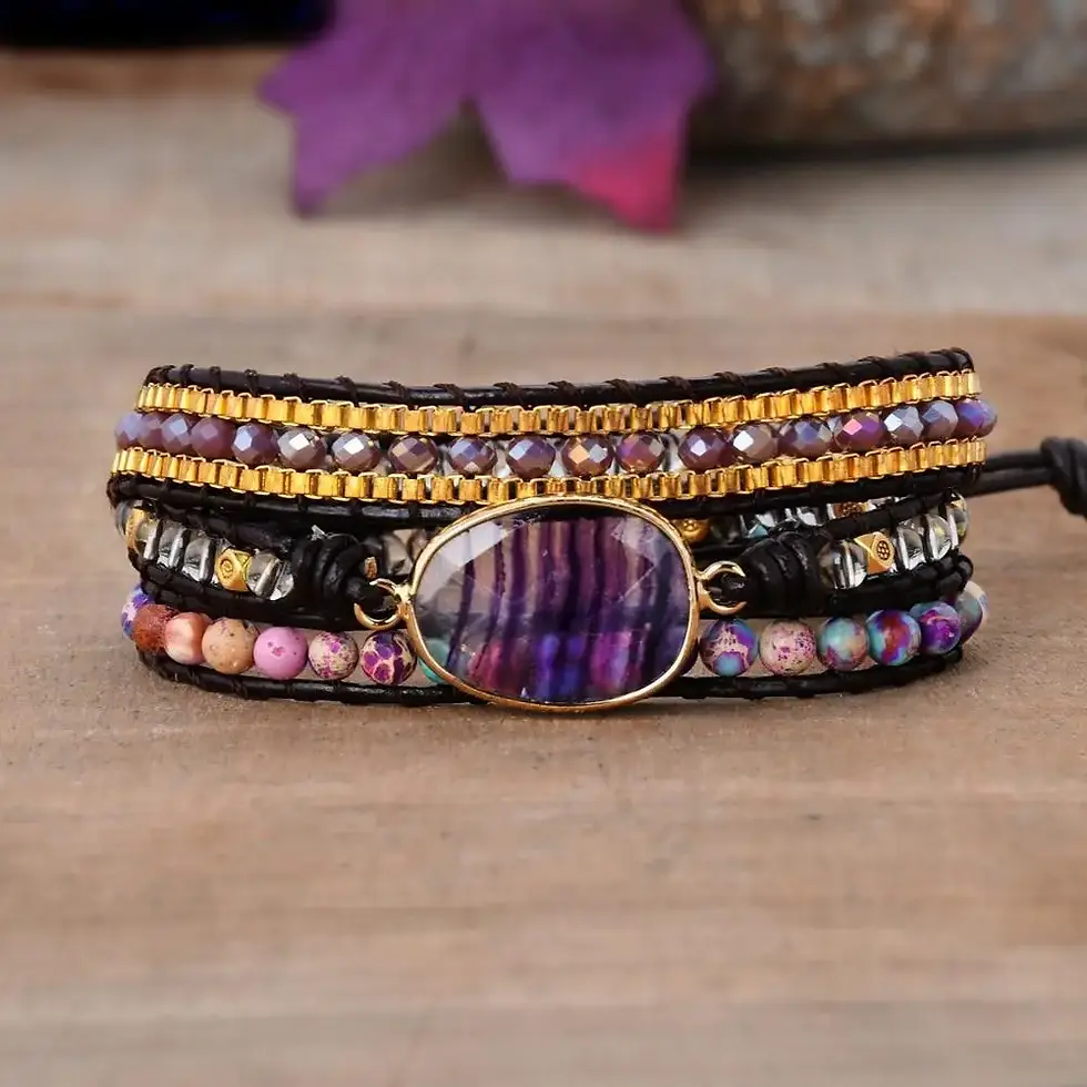 Fluorite Protection Wrap Bracelet