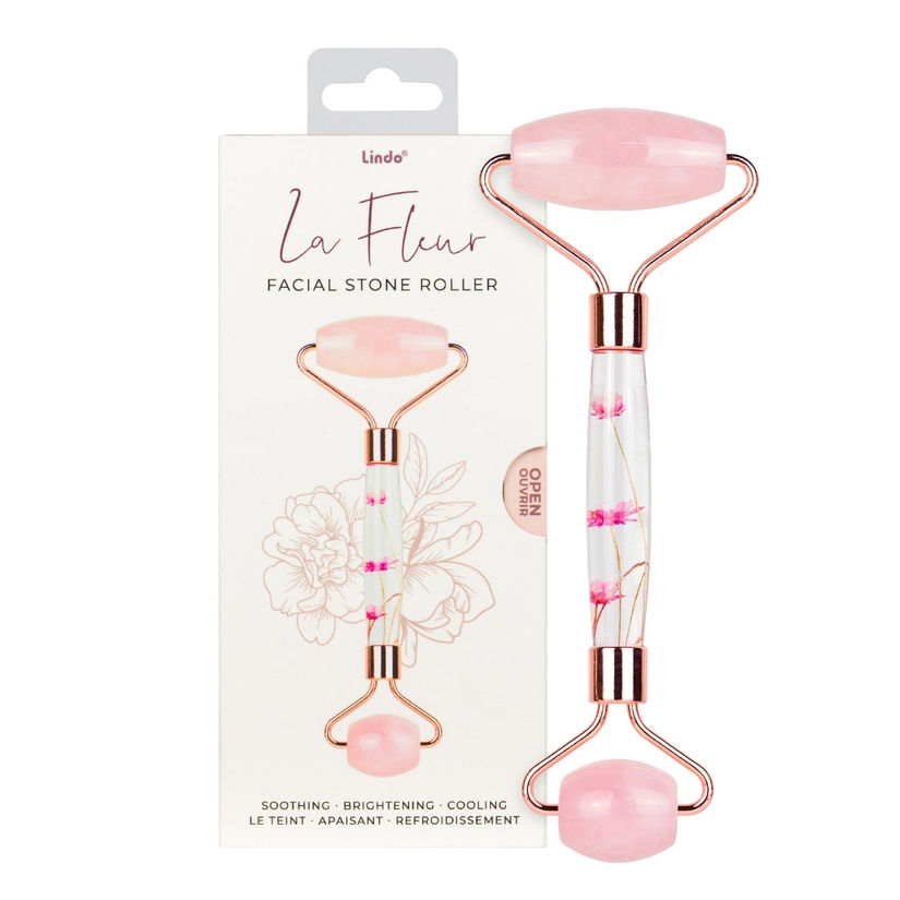 La Fleur Facial Stone Roller - Premium Rose Quartz