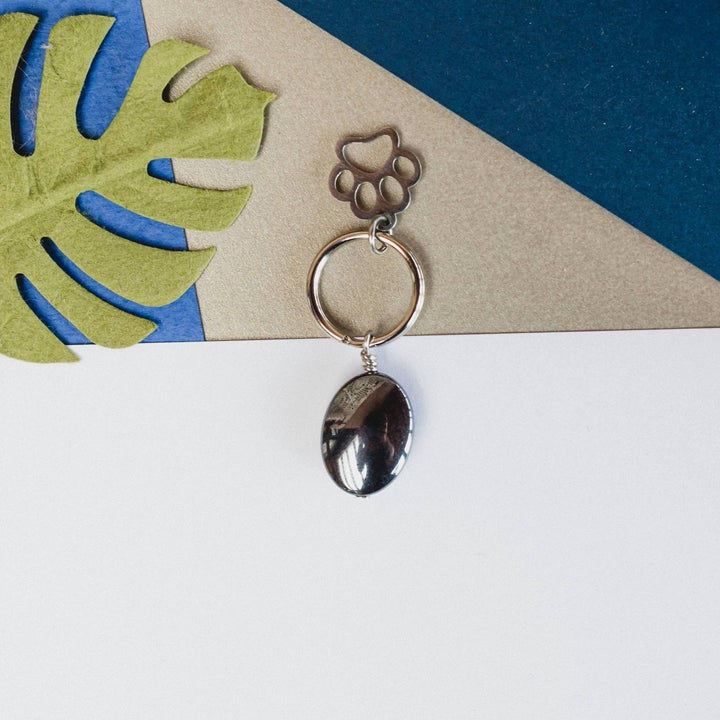 Hematite Crystal Collar Charm