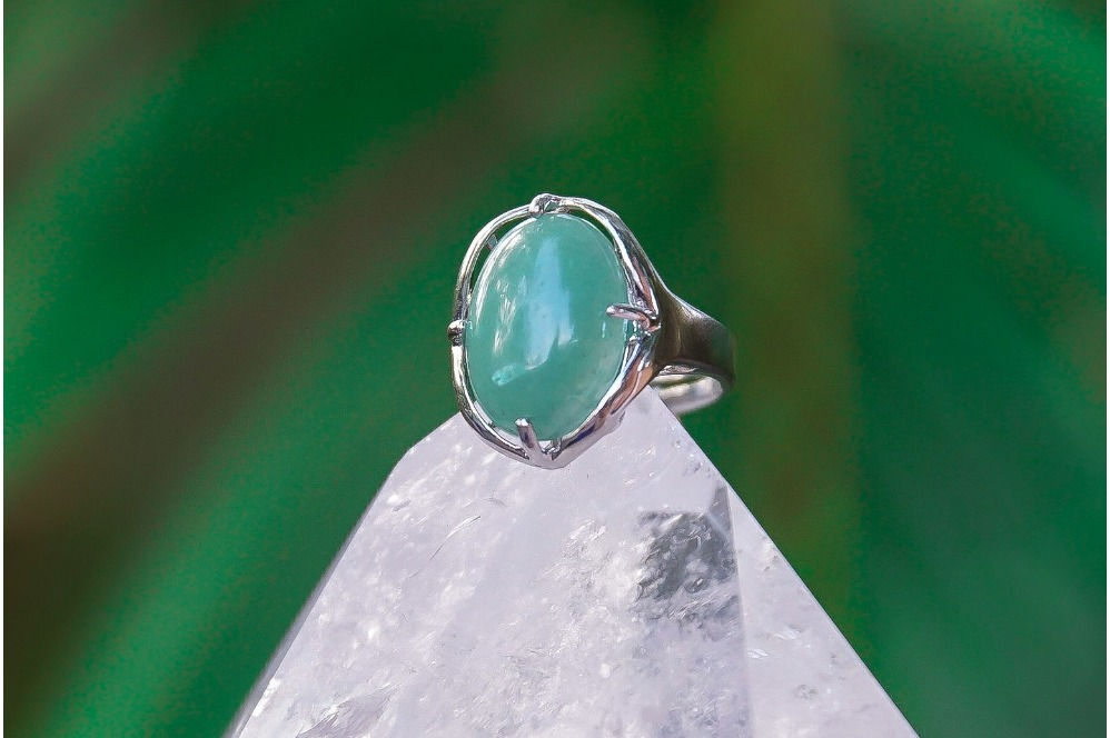 Aventurine Round Gemstone Adjustable Ring