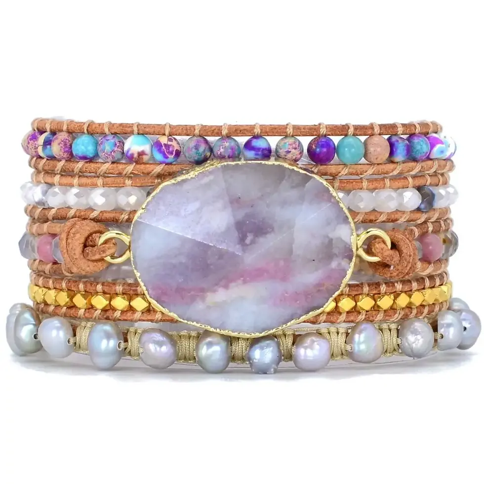 Healing Pink Tourmaline Wrap Bracelet