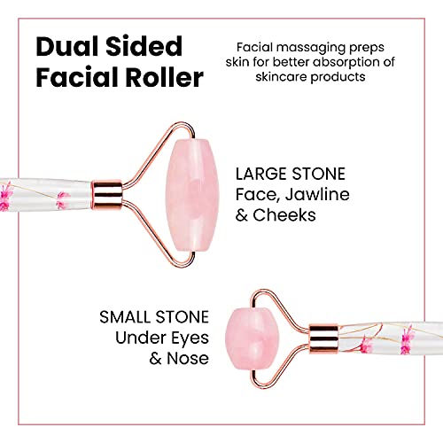La Fleur Facial Stone Roller - Premium Rose Quartz