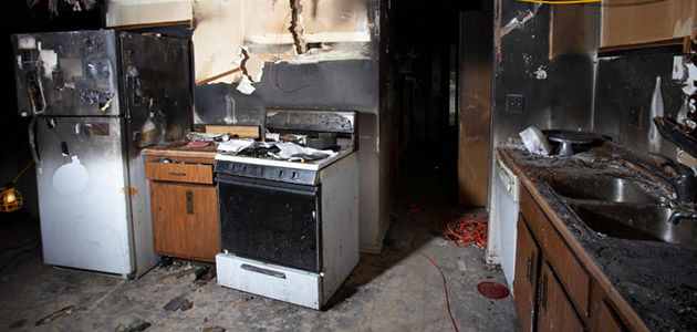 fire damage stove