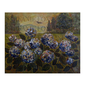 Original Floral Art Peace at Golden Hour painting Stefanie Fox Fine Art Hydrangea Love Col