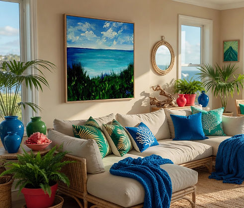 Expressionist Coastal Landscape Painting Monet's Seaside Overlook by Stefanie Fox Original