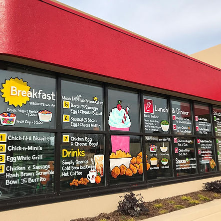 Chick fil A Window Graphics-Fox Window Painting