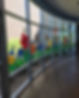 Fox Window Painting_Large Interior Hallway Windows_Flowers
