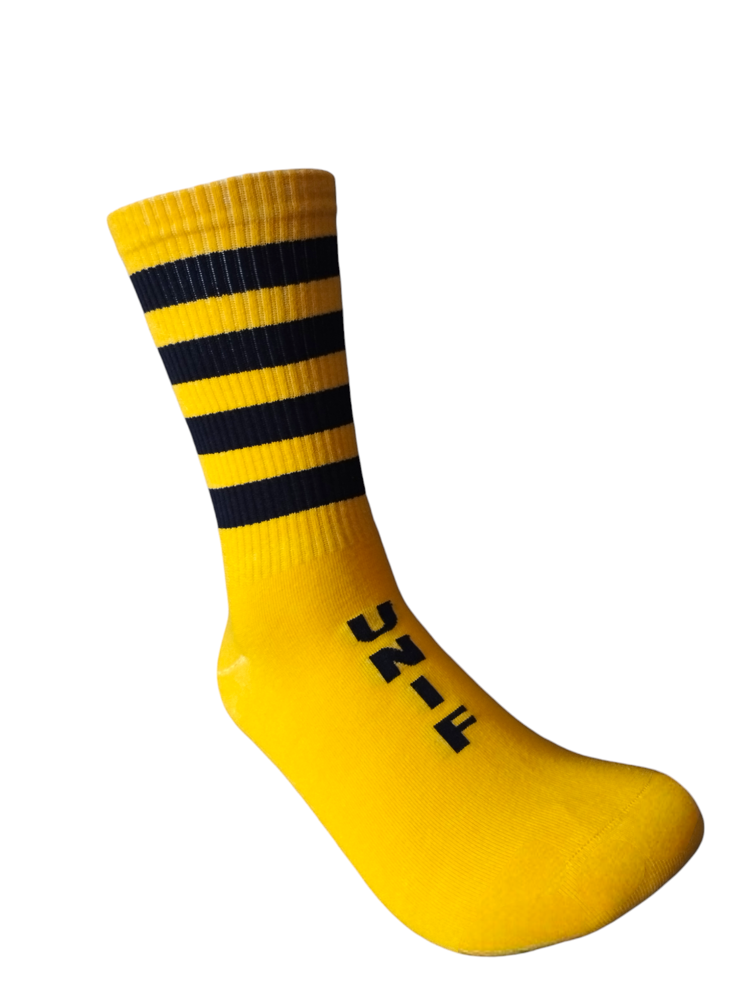 Calcetines amarillos rayas negras