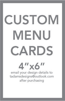 Custom Menu Card 4x6