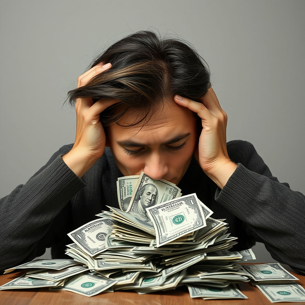 Person stressing over money