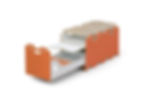 Buffetbox 80 Large mit Lade und Arbeitsplatte / Terakotta / geöffnet
