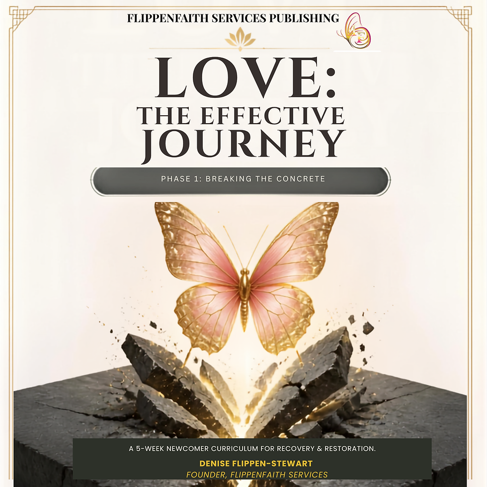 Phase 1: Breaking the Concrete workbook by Denise Flippen-Stewart featuring a golden butterfly emerging from cracked concrete