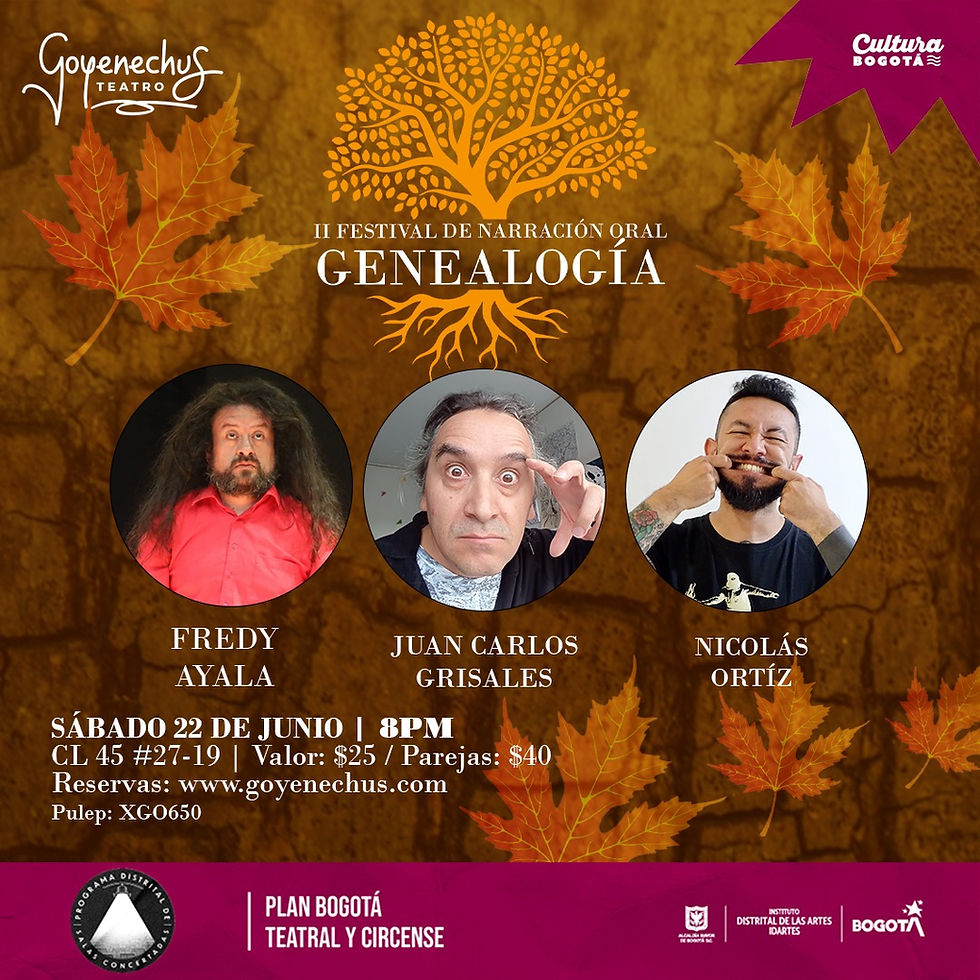 Genealogía 2:  Nicolás Ortiz -  Juan Carlos Grisales - Fredy Ayala