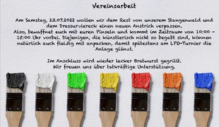 Vereinsarbeit "Stangen streichen" am 23.07.2022