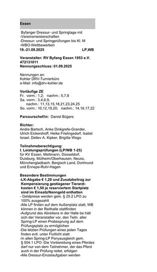 Byfanger Dressur- und Springtage vom 19.-21.09.2025