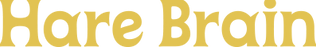 Hare Brain swirly title yellow.png