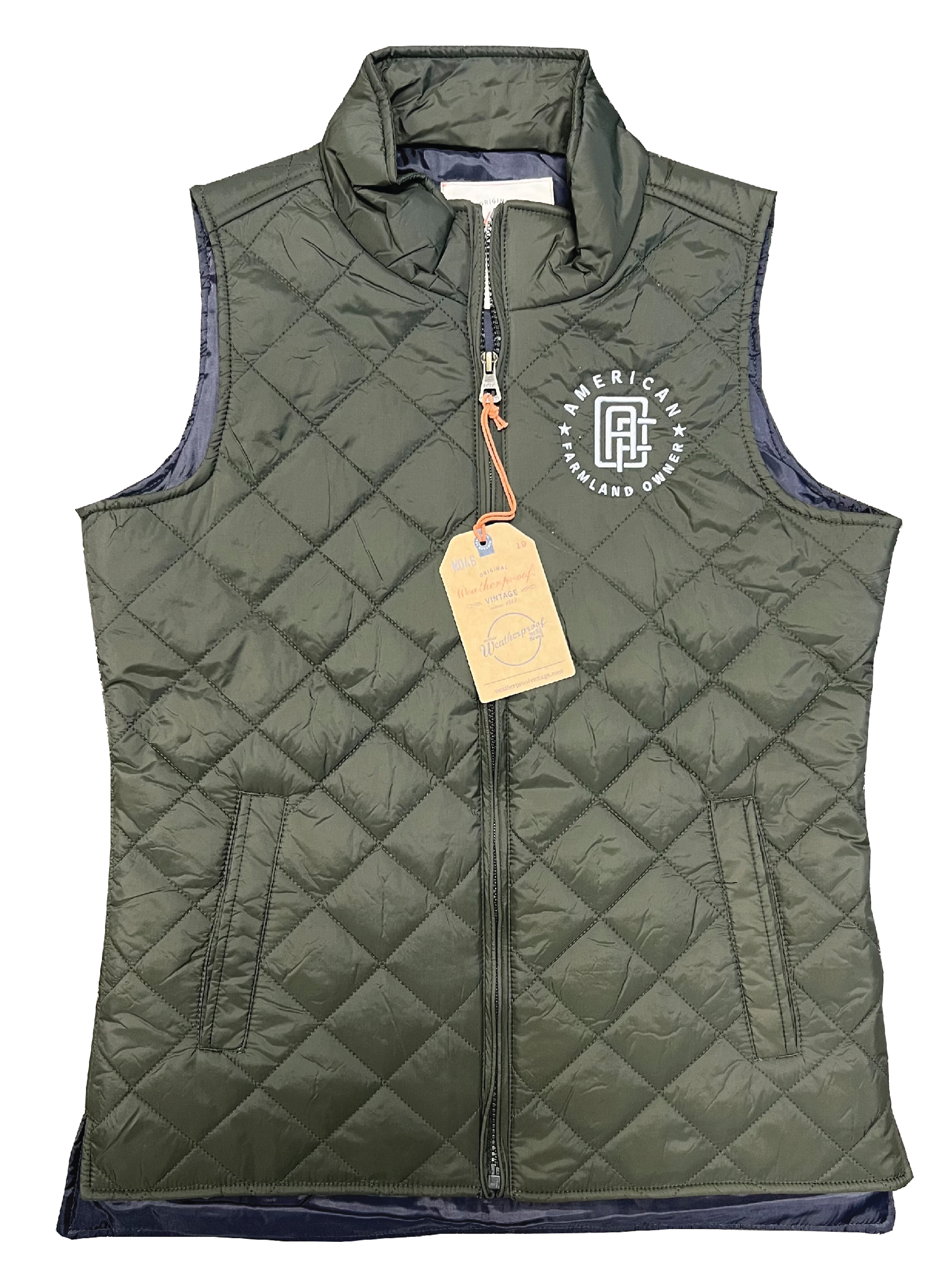 Women's Vintage Quilted Olive Vest