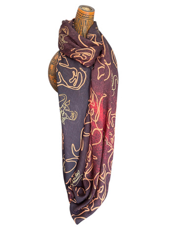 Safariki Buffalo cashmere scarf – premium scarf with buffalo artwork, Big Five Collection.
