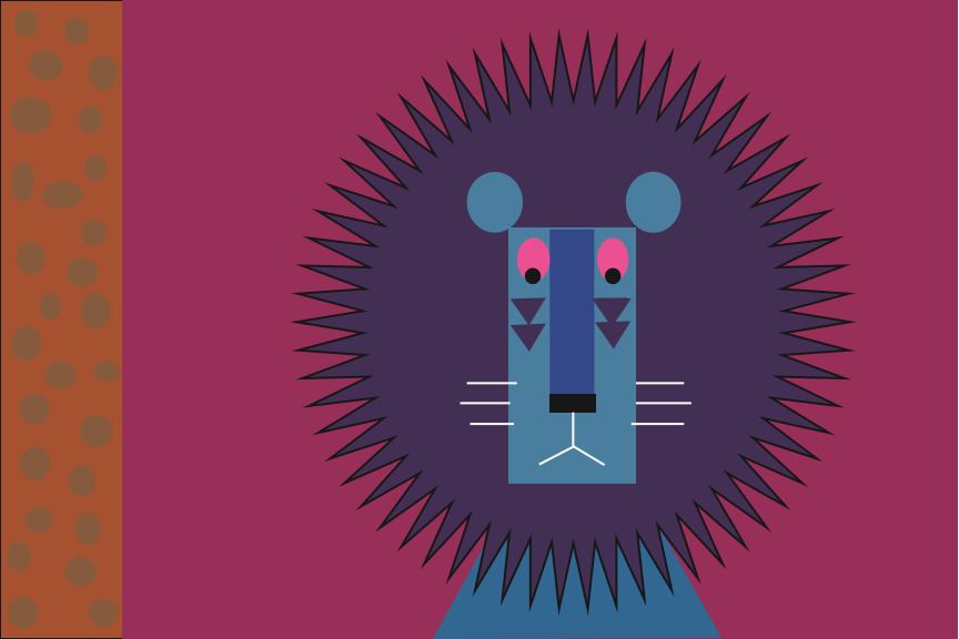 Zig Zag Purple Lion
