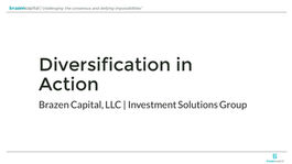 The Case for Diversification