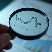 clean-studio-shot-of-a-magnifying-glass-examining-financial-charts-symbolizing-clarity-and
