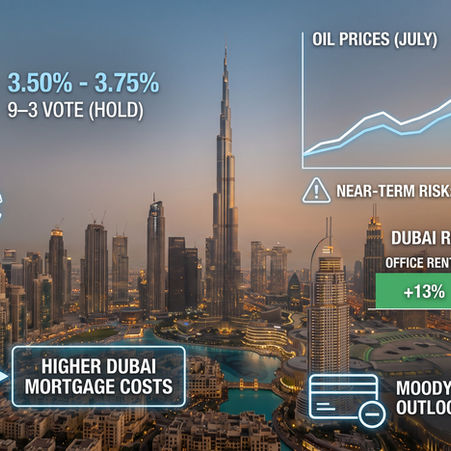 Dubai property investors face a potential rate hike as the Fed's most divided vote since 2016 shifts the financing outlook.