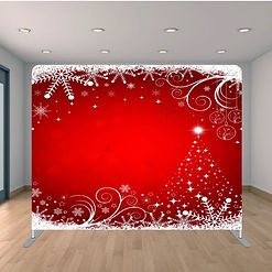 Red Holiday Flakes Backdrop