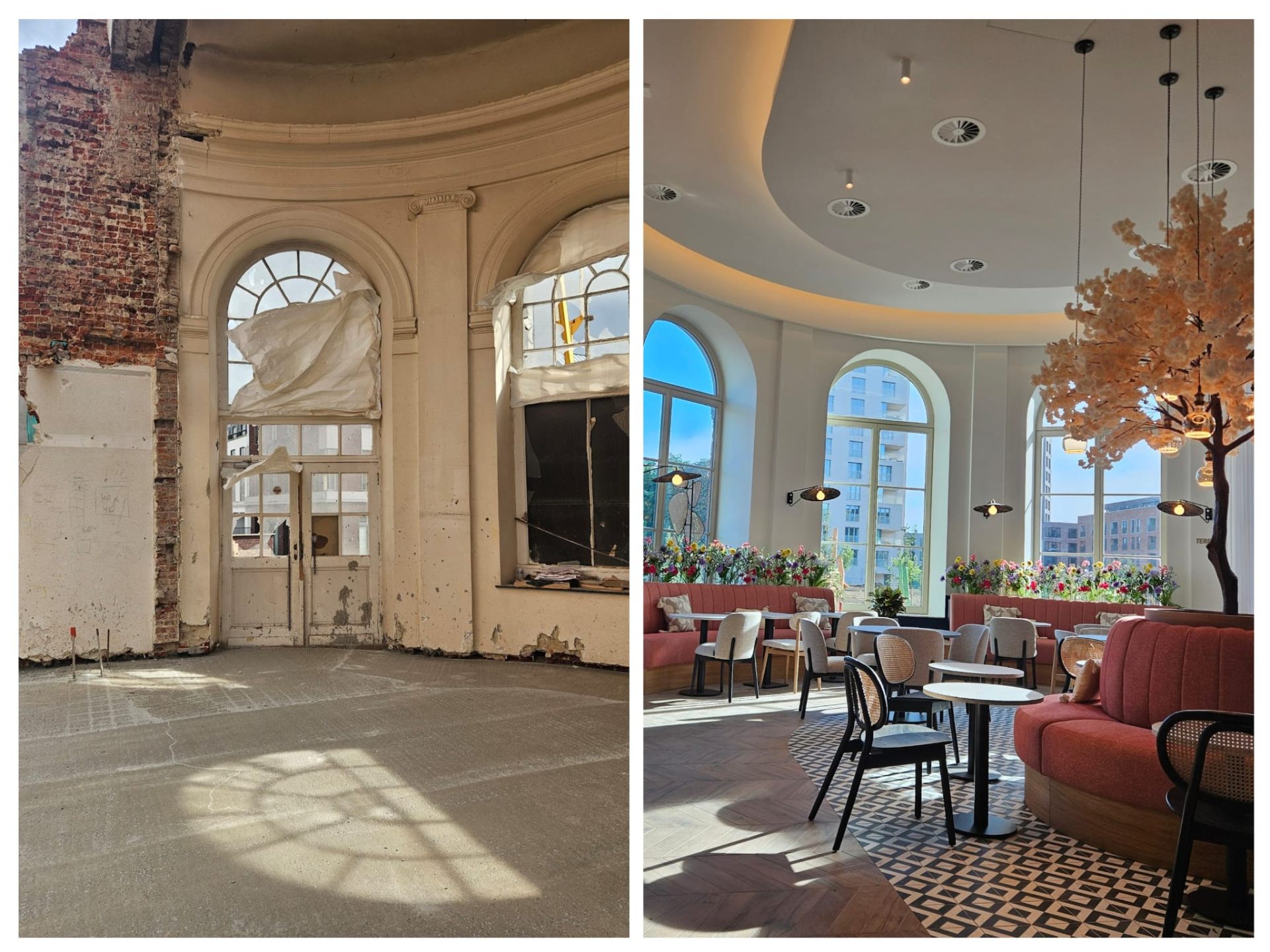 Restaurant voor en na de renovatie