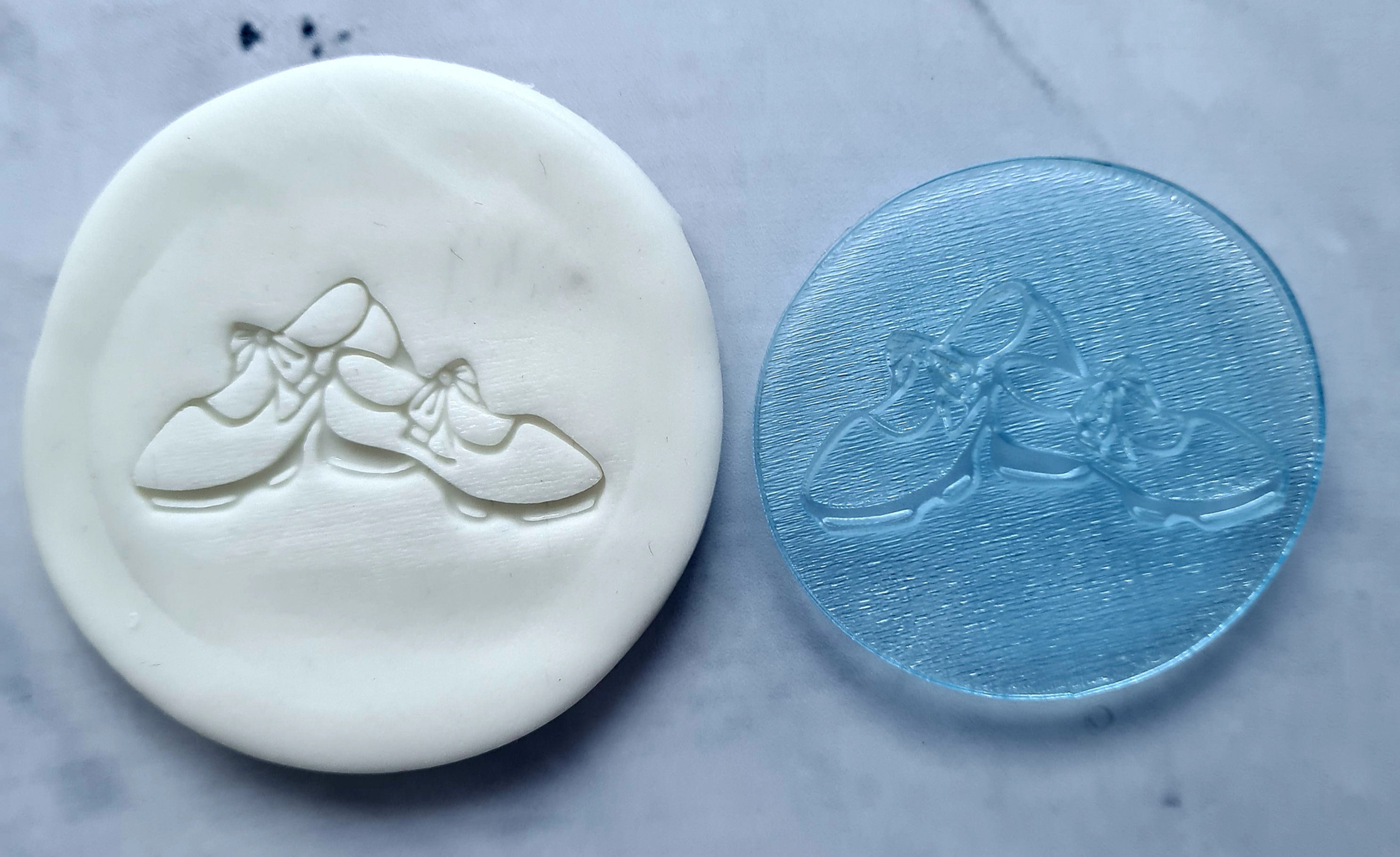 Tap dancing shoes inboss out outboss stamp