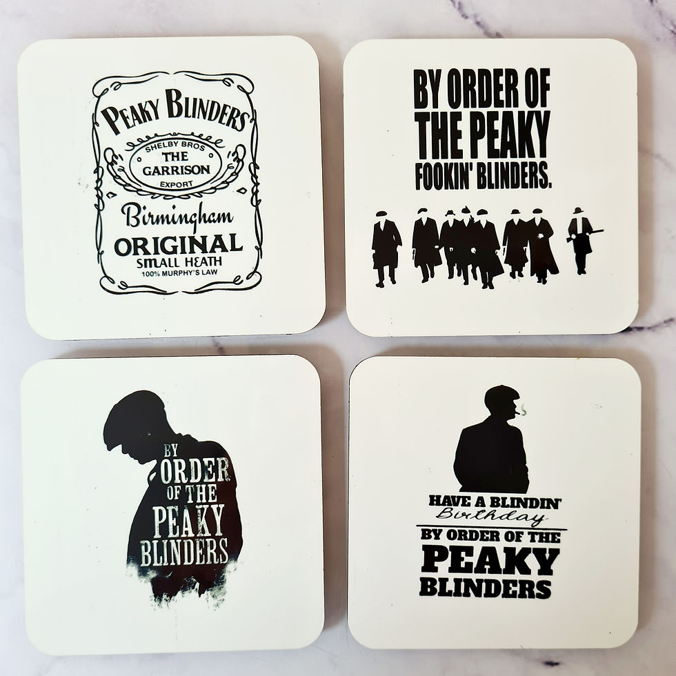 Peaky Blinders 4 coasters can be done in different styles