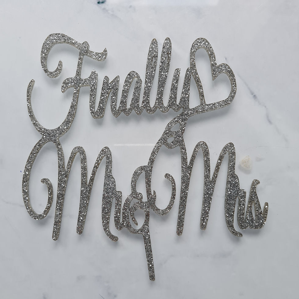 Thumbnail: finally mr and mrs acrylic cake topper